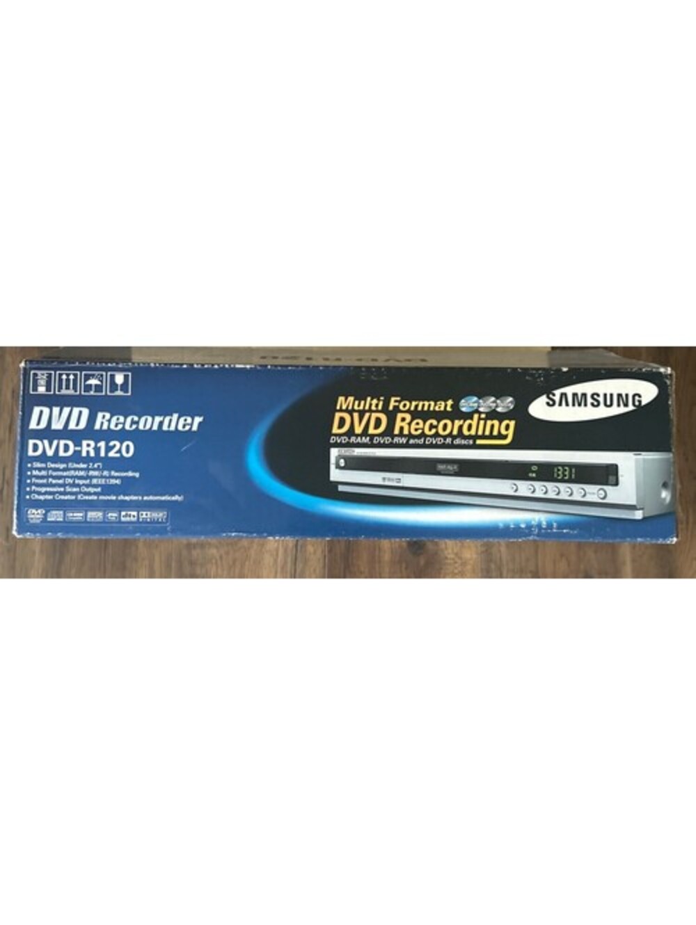 Samsung DVD-R120 DVD Recorder IOB With Manuals & Remote Powers On